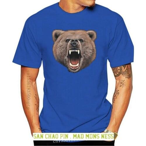 Mens Bear Bite T Shirt Big Animal Head Face Evil Grizzly Bad 2020 Hot Sale Good Quality Brand Summer Style T Shirts
