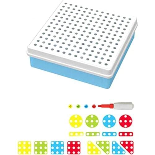 FBIL-310PCS Drilling Screw 3D Creative Mosaic Puzzle Toys Kids DIY Model Kit Learning Educational Game Screw Puzzle Kit Gift