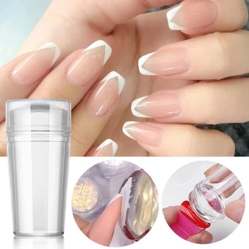 French Nail Stamper Set Silicone Head With Scraper Nail Art Template Print Plate Tools Gel Polish Stencil Manicure Kit SAND251