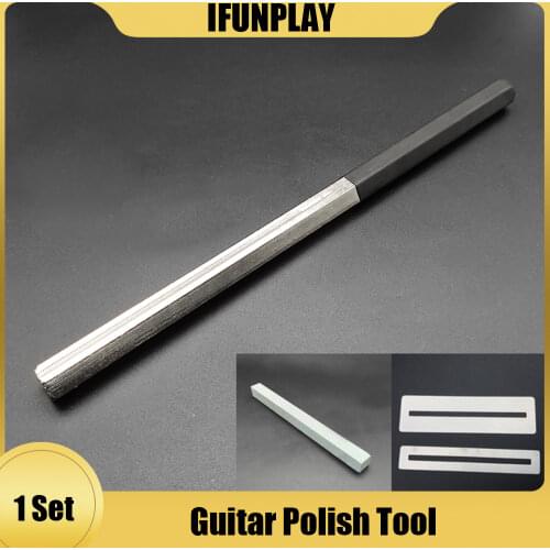 Guitar Fret Crowning Dressing Files with 3 Size Edges Polish Tool Guitar Fret Protector Polish Stone Kit for Guitar Luthier