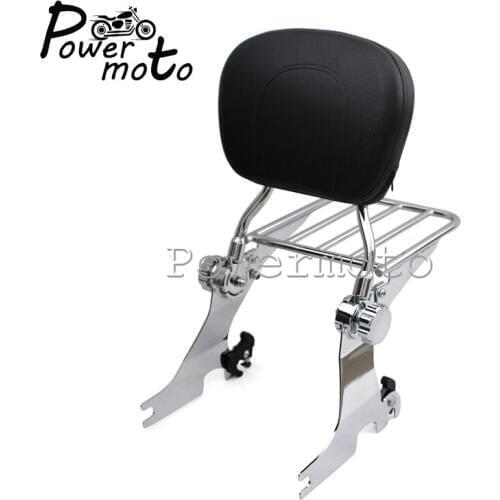 For Harley Sportster XL 883 1200 Iron SuperLow Custom 2004-Up Motorcycle Adjustable Sissy Bar Backrest Detachable Luggage Rack