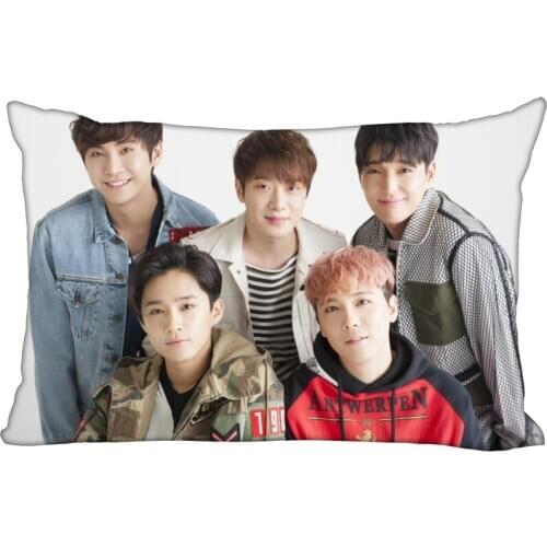 Custom FTISLAND Kpop Pillowcase Satin Fabric Pillow Cover New Rectangle Zipper Pillow Cases Home Office Wedding Decorative 10-10