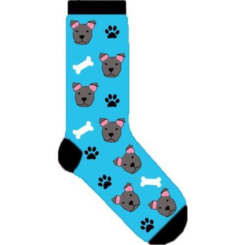 American Staffordshire Terrier socks women cotton socks with paw dog bone pit bull women socks 50 pairs/lot wholesale