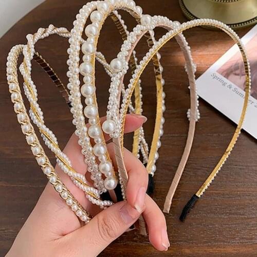 2020 New Women Pearl Headband Women Flower Bowknot Hoops Girls Hair Accessories Fashion Hair Band Hair Accessories