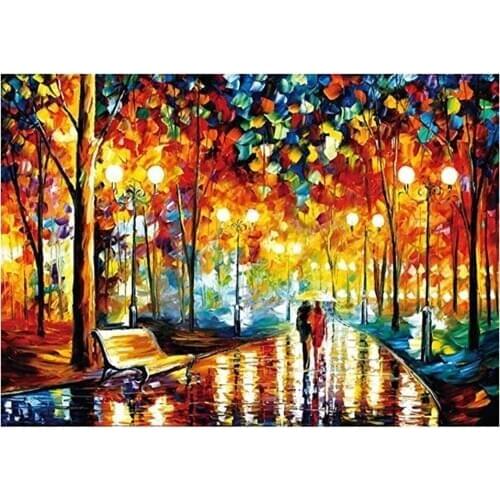 Jigsaw Puzzles 1000 Pieces for Adults and Kids, Rainy Night Walk Adult Jigsaw Puzzles, Game Learning Education Jigsaw