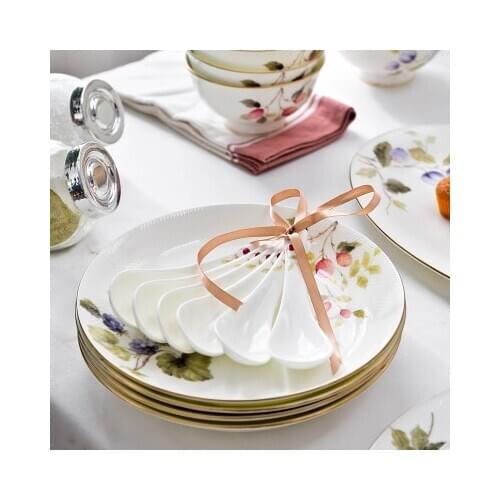 Tableware Household Steak Dish Dessert Plates Porcelain Ceramic Set Bone China Western Plate European And American Style