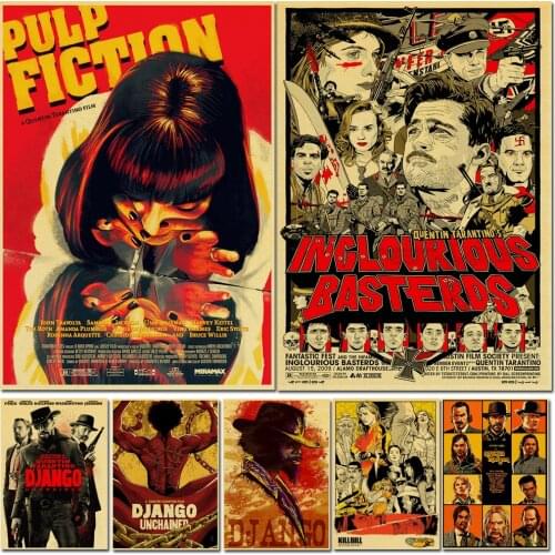 WTQ Retro Poster Quentin Tarantino Movie Kill BIll/Reservoir Dogs/Inglourious Basterds Painting for Home /Kids Room/Bar Decor