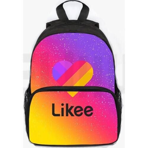 Likee App Backpack "LIKEE 1 (Like Video)" Bag for Kids Russia Heart Cat 3D Print Zipper School Bags for Teenage Girls Bookbag