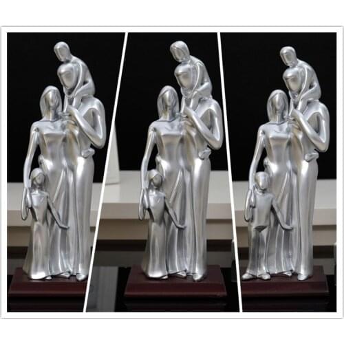 A family of 4 people, parents, daughters, sons Sculpture -Perfect gift for Weddings, Anniversarys, and Newlyweds
