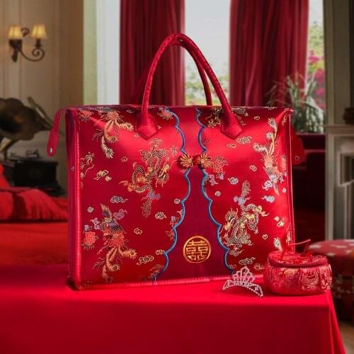 Wedding Four-Piece Bag Portable Thickened Cloth Oversized Festive Wedding Air Conditioner Summer Quilt Cotton Quilt Buggy Bag