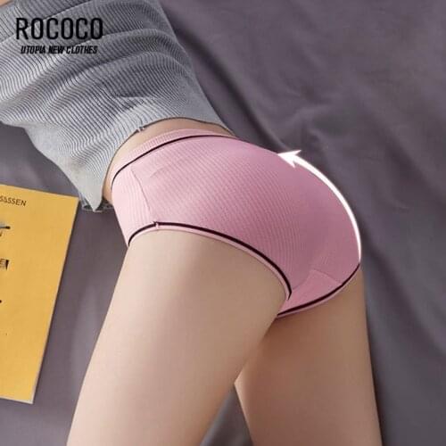 New Sexy Panties Womens Underwear Comfortable M-2XL Soft Cute Underpants Bow Badge Panty Solid Color Lingerie Women Briefs