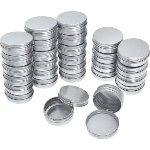 Pack Of 40 Screw Top Round Aluminum Tins Cans - Aluminum Screw Lid Round Tin Container Bottle