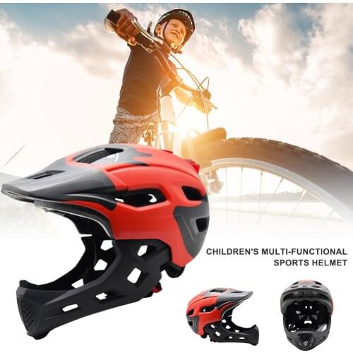 Childrens balance bike shark full face helmet ultra light and durable adjustable protection chin slide bicycle riding#W