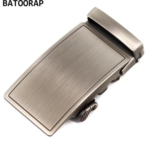 High Quality Ratchet Belt Buckle Automatic Business Solid Mens Pant Click Buckles Wire Drawing Process Fits In 3.5 CM Belts