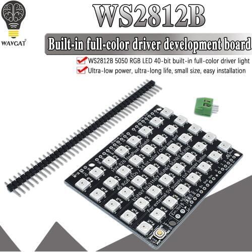 WS2812B 40 RGB LED WS2812 5X8 Pixel Dot Matrix Shield Addressable LED Module Board for Arduino UNO R3