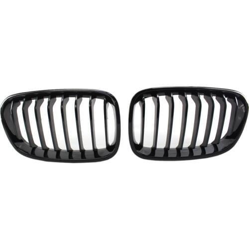Bright Black Front Kidney Grill Grille For Bmw F20 F21 1 Series 2011-2014