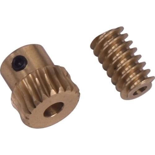 1pair 0.5 Modulus Small Reduction Ratio of 1:10 Motor Output Copper Worm Wheel Gear For DIY