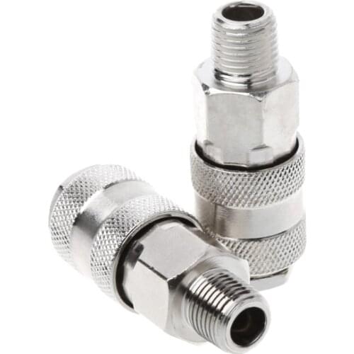 1 Pc Euro Air Line Hose Connector Fitting Female Quick Release 1/4 Inch BSP Male Dls HOmeful