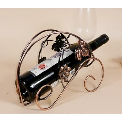 1PC Iron wine rack Wine metal frame ornaments Home Furnishing practical Decor wine holder KI 2061