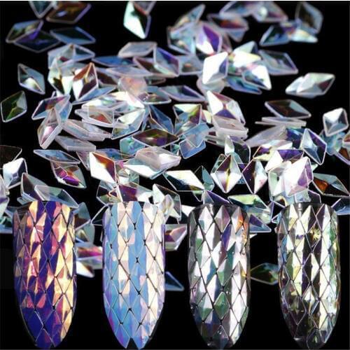 12 Colours Unicorn Rhombus Nail Glitter Sequins Spangle AB Color Acrylic Nail Tips UV Gel Polish For Nails Art Decoration Tool