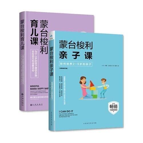2 Books Set MONTESSOR Early Education Logic Thinking Concentration Brains Training Parent Dad Mom Chinese Book