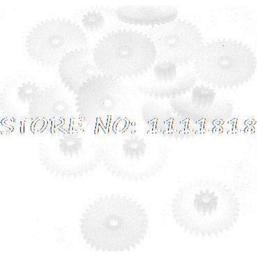 20 Pcs White Plastic 2 Layers 17mm Dia 1.5mm Thickness Gear Wheels