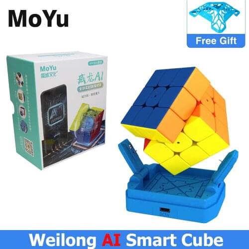 2021 MoYu Weilong AI 3x3x3 Magnetic Smart Cube Professional Magnets Magic Cube Bluetooth Connect Intelligence SmartCube for Kid