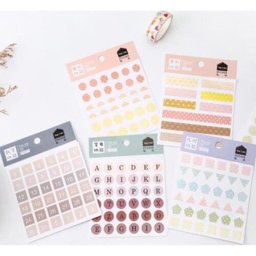 3Sheets Numbers And Letters Scrapbooking Seal Book Label Paper Stickers Stationery DIY Craft Decoration Household Supplies