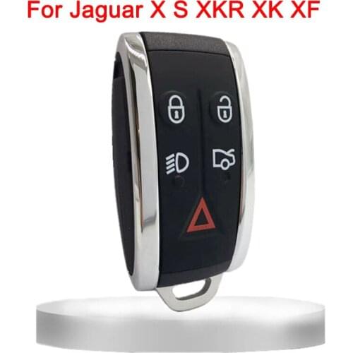 5 Buttons Replacement Remote Smart Keyless Fob Case Shell Uncut Key Blade For Jaguar X S XKR XK XF Auto Key Shell Accessories