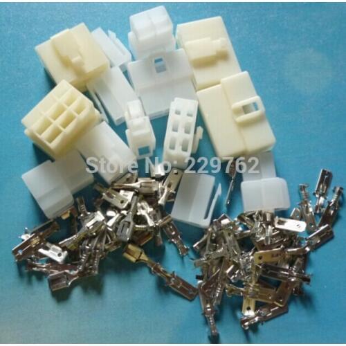 50sets 6.3mm 6.3 2&3&4&6&9 Way/pin Electrical Connector plug Kits(10sets*2/3/4/6/9 Pin) for Motorcycle Car ect. Free shipping