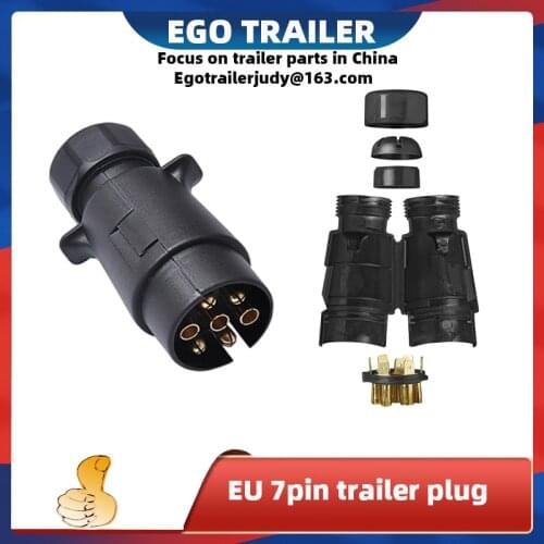 7 Pin trailer connector plastic round male plug