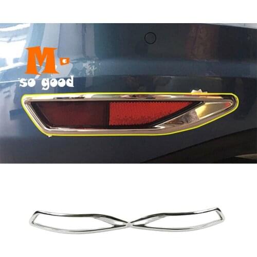 ABS Chrome For Touran 2016 2017 2018 2019 Car rear fog lampshade Cover Trim accessories car styling 2pcs