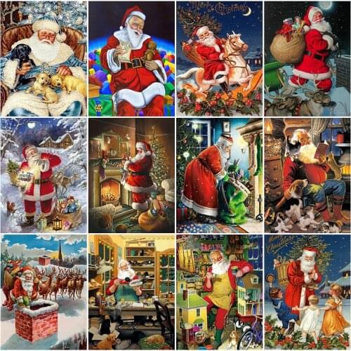 5D Diamond Painting Christmas Landdscape Diy Diamond Embroidery Santa Claus Cross Stitch Kits Rhinestone Mosaic Decor For Home