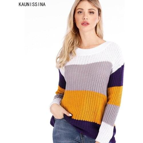 Basic O-neck Knitted Jumpers Sweaters Women Sweater Casual Loose Long Sleeve Autumn Winter Sweater Female Pullovers Streetwear