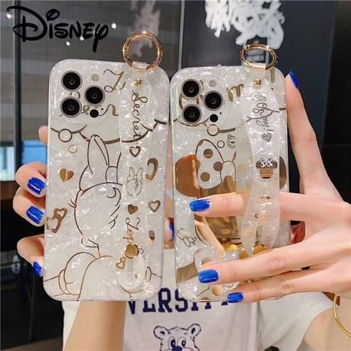 2021 Disney Minnie Daisy IMD Wristband Case for iPhone 11 12 Pro Max 12 Mini X Xr Xs Max 7 8 Plus Phone Cover Full Body Shell