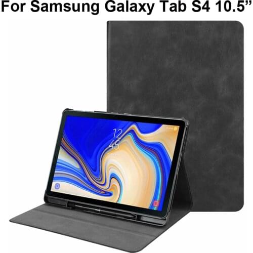 For Samsung Galaxy Tab S4 10.5 Case With Touch Pen Slot TabS4 SM-T830 SM-T835 10.5" Cover Casing with Pencil holder Protector