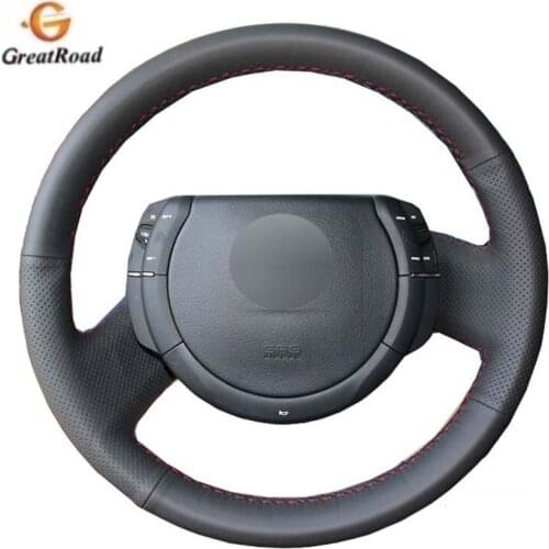 Black Genuine Leather Hand-Stitched Steering Wheel Cover For Steering-Wheel for Citroen Triumph Old C4 C-quatre