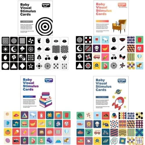 1Pcs Montessori Baby Toys Black White Flash Cards High Contrast Visual Stimulation Learning Activity Flashcards Baby Toy Gifts