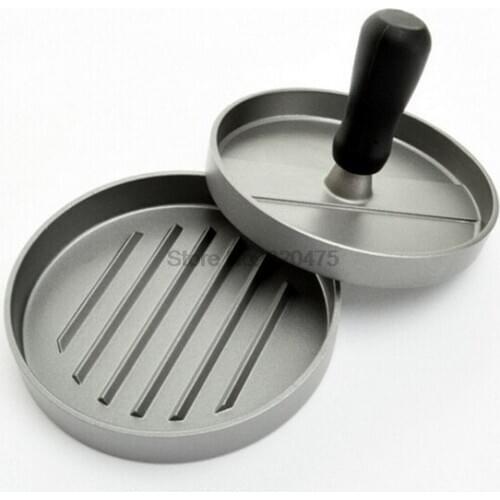 DHL 20pcs Round Shape Hamburger Press Aluminum Alloy 11 cm Hamburger Meat Beef Grill Burger Press Patty Maker Mold