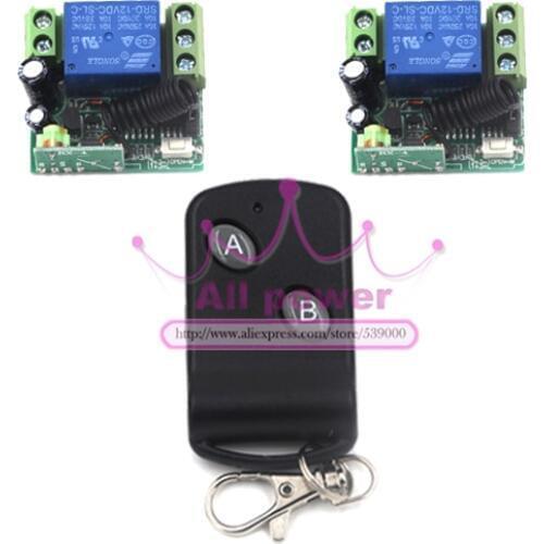 Home Automation DC 12V 1CH Wireless Remote Control Switch System with 2 Buttons Transmitter 2 Mini Receivers