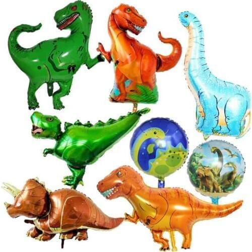 1Pc Giant Green Dinosaur Foil Balloon Happy Birthday Paper Banner For Jurassic Dino World Decorations Jungle Party Supplies Boys