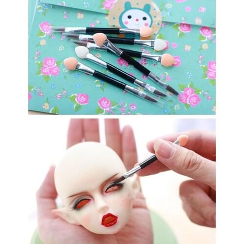 BJD Doll Make-up Tool senior long-handle blush brush dual-purpose two-head eye shadow pastel brush doll accessories 10PCS