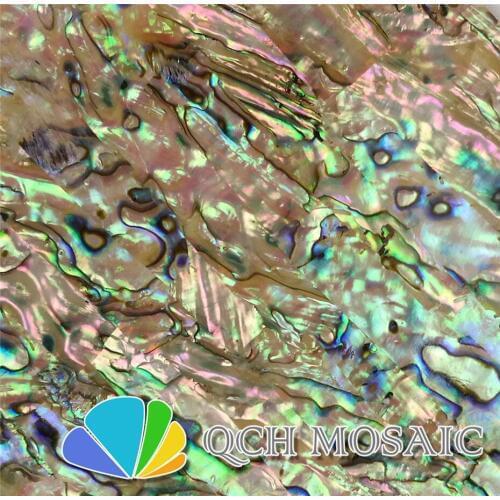 A grade New Zealand paua abalone shell laminate sheet for musical instrument and wood inlay yellow color