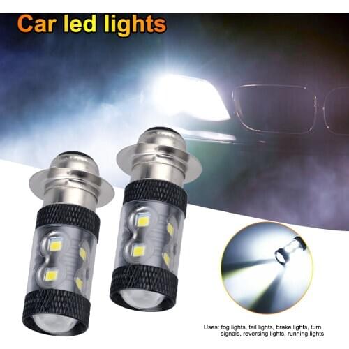 H6M LED P15D Motorcycle Headlight Bulb 1200LM Hi/Low Beam Canbus Error Free Lights Moto Scooter Motorbike LED Fog Lamp White 12V