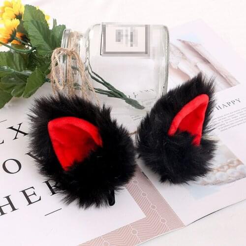 Hot Sale Women Girls Fashion Fox Plush Cat Ears Anime Hair Clip Headwear Soft Plush Christmas