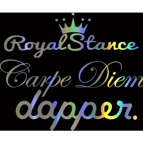 Hot Sell Reflective Carpe Diem Royal Stance Dapper Car Stickers Lovely Motorcycles Car Bodyes Decal Accessories PVC20*6cm
