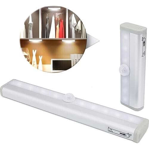 Meijuner 6/10 LED PIR LED Human Body Motion Sensor Light Bed Lamp Bookcase Wardrobe LED Under Cabinet Light For Closet Stairs Ki