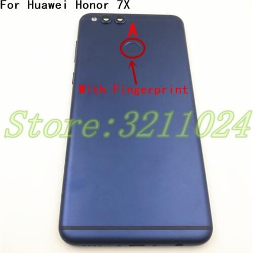 Metal For Huawei Honor 7X BND-L21 BND-L22 Battery Cover Back Housing Rear Door Case full Battery Cover +Fingerprint+Camera Lens