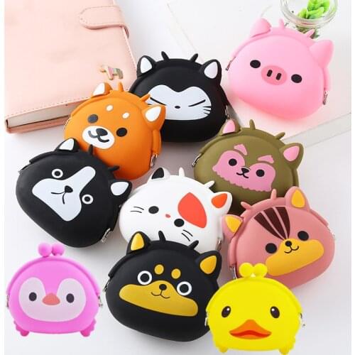 Lovely Women New Coin Bag Silicone Storage Animal Panda Cat Bear Mini Pouch Coin Bag Change Wallet Purse Hasp New Design Wallets