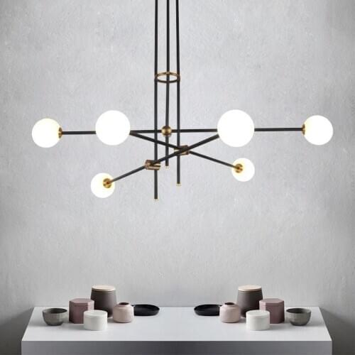 Loft industrial LED Pendant Light Retro hanging Lamp Dining room Fixtures suspend Lighting Home Decor Long arm Glass ball lamp